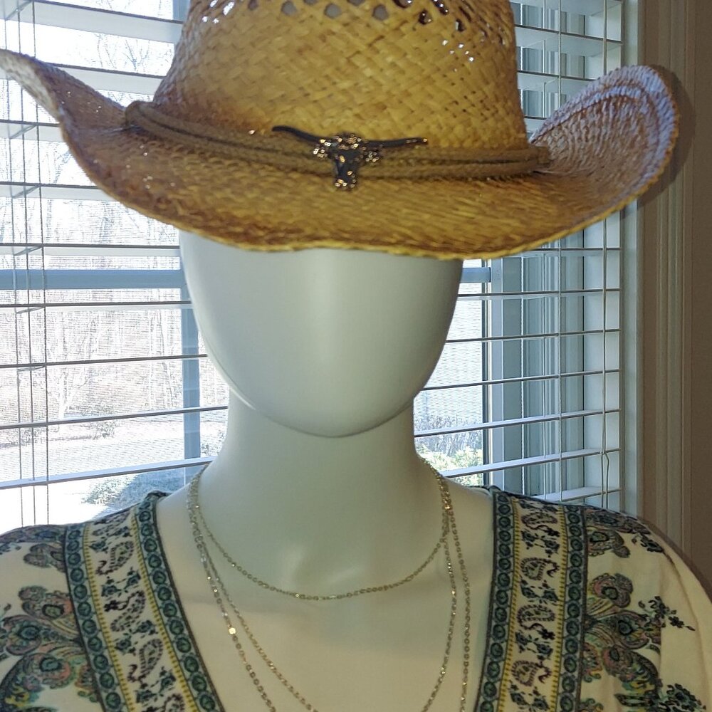 NWOT MIlani 100% Staw Cowgirl hat - Picture 7 of 7